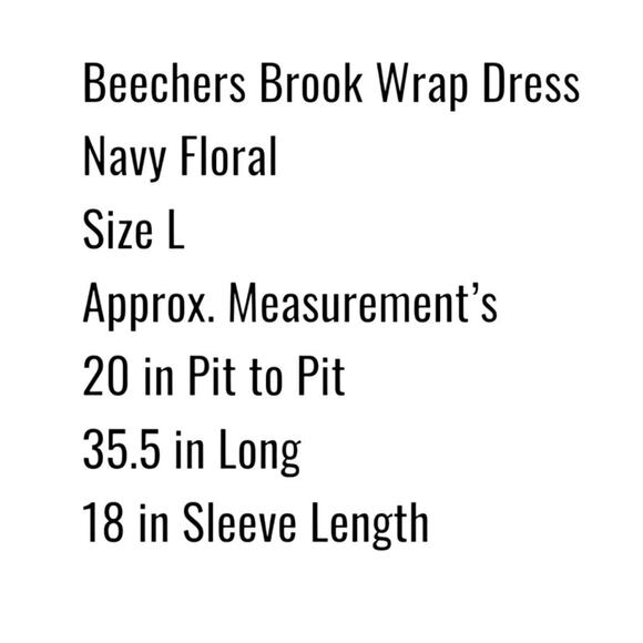 Beeches Brook Dress Women’s Size L Knit Wrap Black Floral Career Work Surplice - Picture 4 of 11